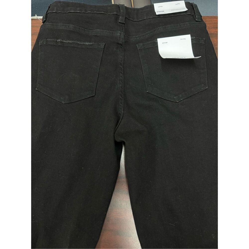 NWT Buckle Vervet Black Skeeter Stretch Boyfriend Distressed Black Jeans Size 27 - Picture 4 of 9
